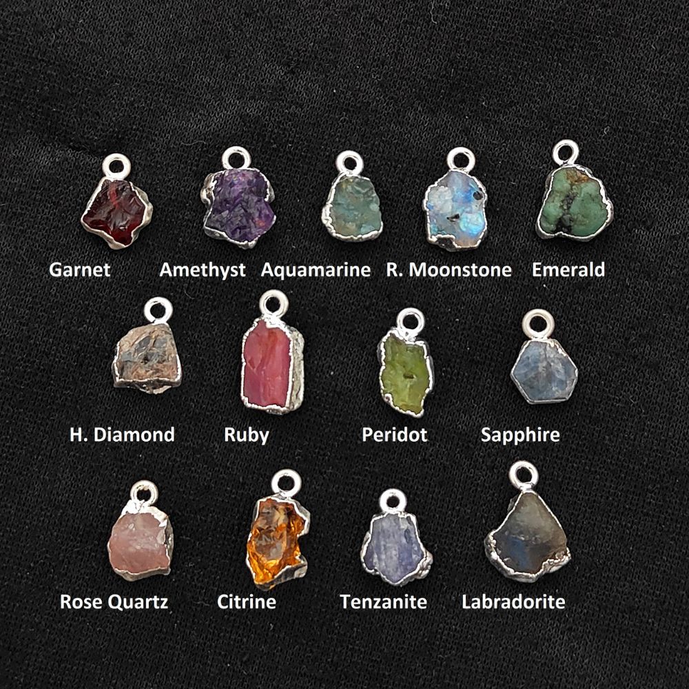 Raw Amethyst Crystal Pendants with Silver Edge Natural February Birthstone Charms for DIY Jewelry