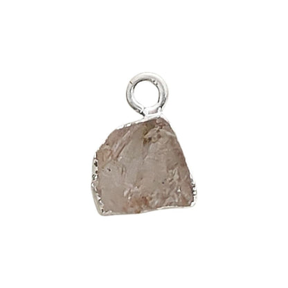 Raw Birthstone Crystal Pendants with Silver Edge Natural Gemstone Charms for DIY Jewellery Making