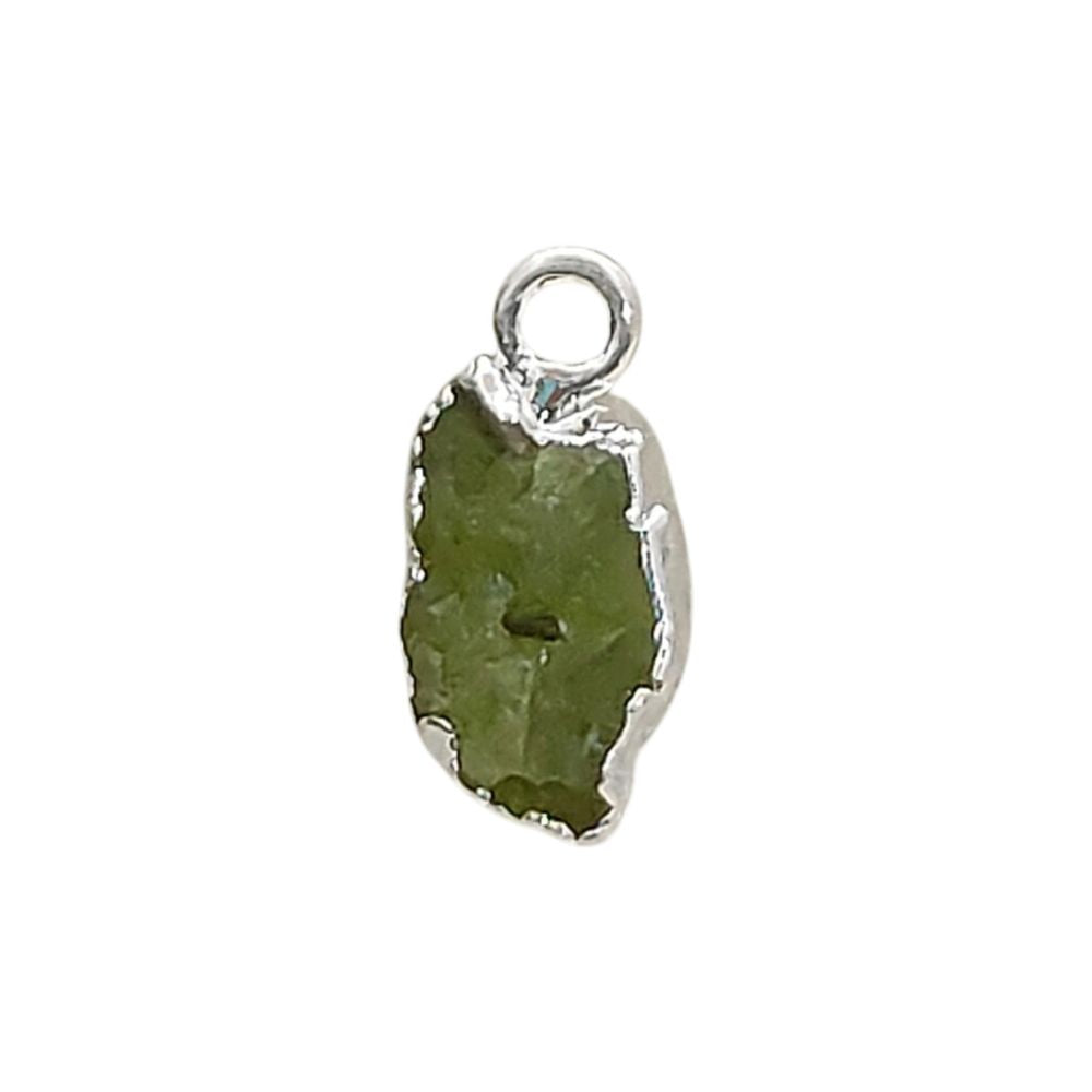 Raw Birthstone Crystal Pendants with Silver Edge Natural Gemstone Charms for DIY Jewellery Making