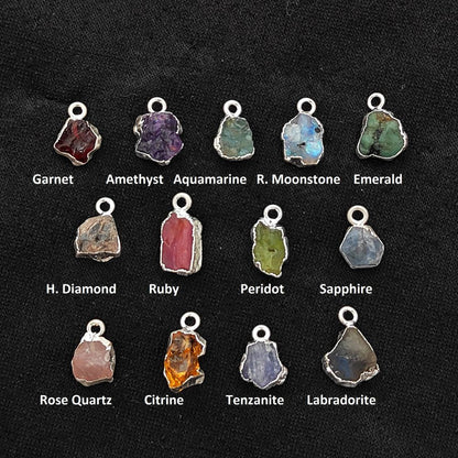 Raw Citrine Crystal Charms with Silver Edge November Birthstone Gemstone Pendants for Jewelry Supplies