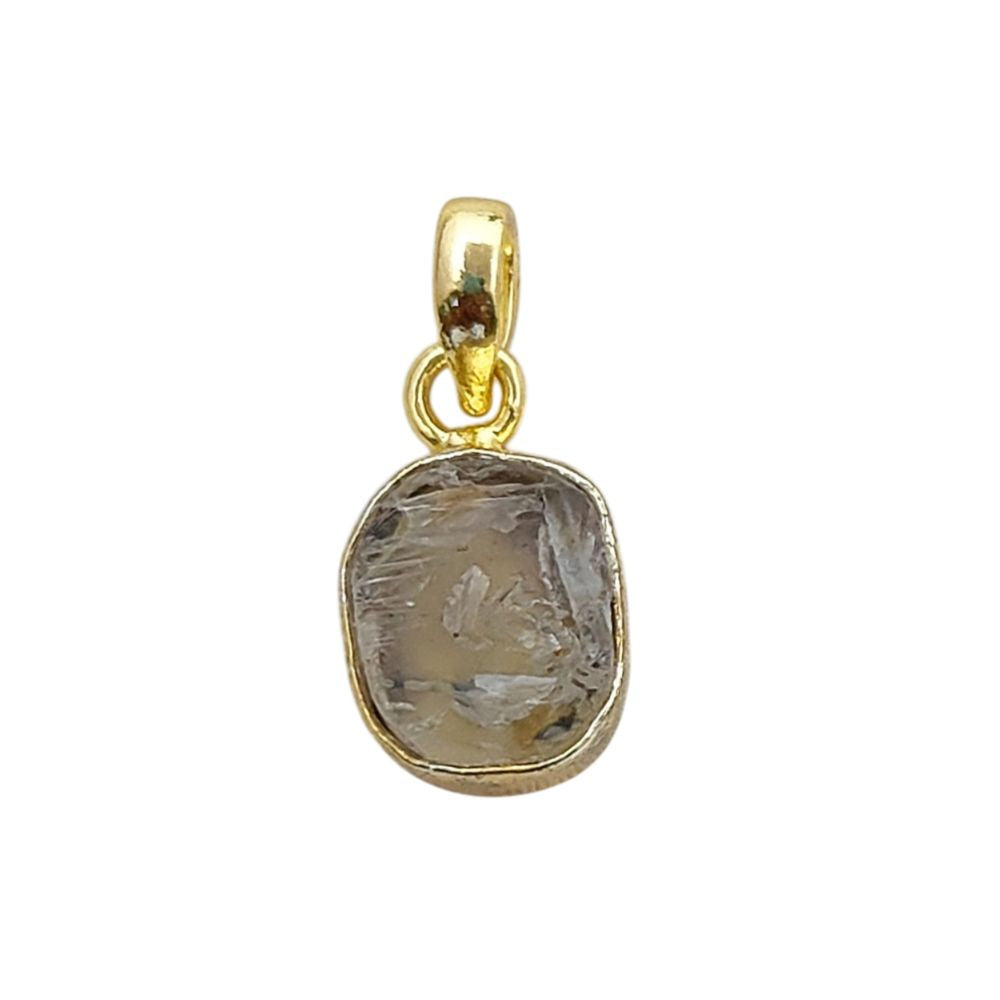 Raw Herkimer Diamond Jewelry Charm Collet Set Pendant for Bracelets & Necklaces