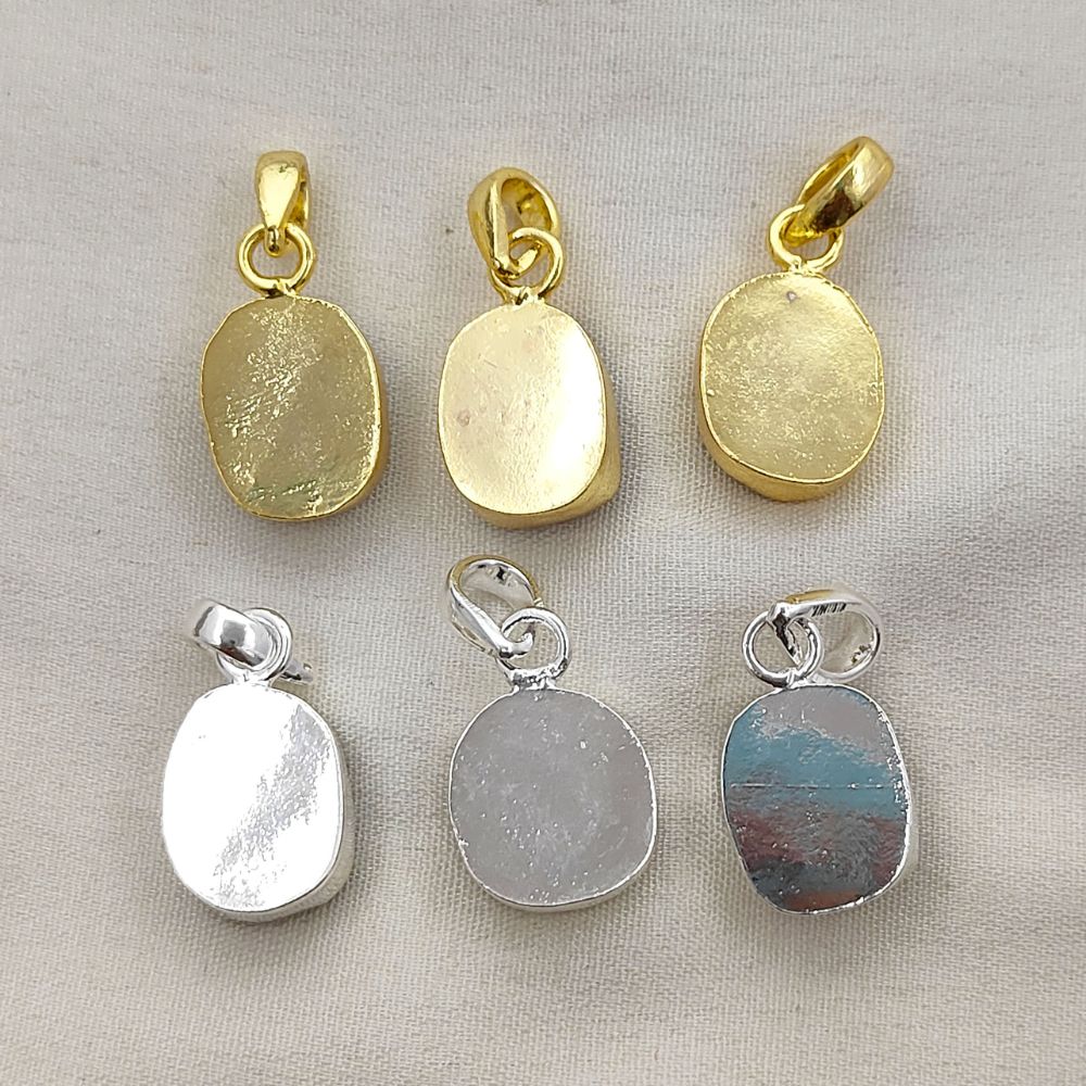 Raw Herkimer Diamond Jewelry Charm Collet Set Pendant for Bracelets & Necklaces