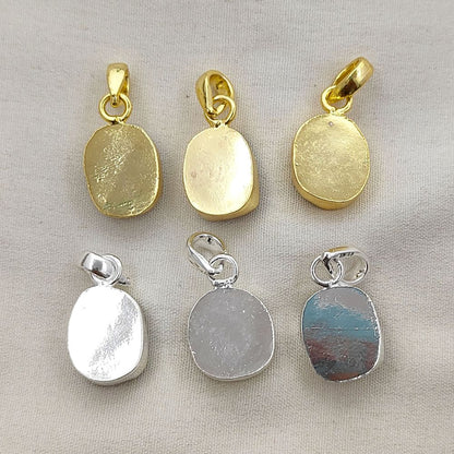 Raw Herkimer Diamond Jewelry Charm Collet Set Pendant for Bracelets & Necklaces