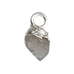 Raw Herkimer Quartz Crystal Charms 5–7mm, Electroplated Cap Beads for Earrings, Necklaces & Handmade Jewelry