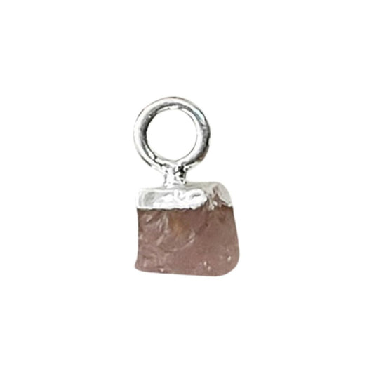 Raw Pink Rose Quartz Crystal Pendants 5–7mm, Electroplated Cap Charms for DIY Boho Earrings & Necklaces