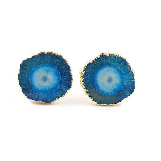 Raw Aqua Solar Quartz Cufflinks for Men