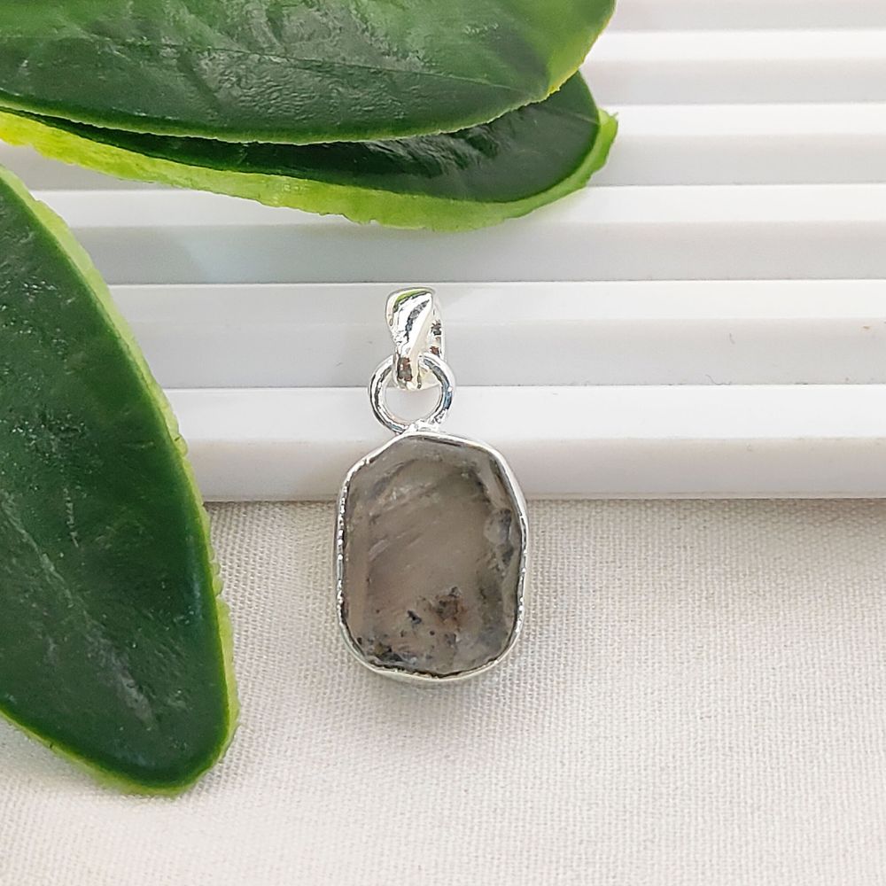 Raw Herkimer Diamond Jewelry Charm Collet Set Pendant for Bracelets & Necklaces