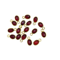 Red Garnet Charm Necklace Elegant Oval Gemstone Pendant Jewelry