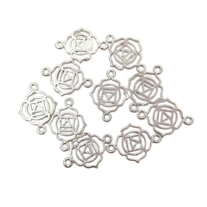 Handmade Gold & Silver 7 Chakra Charm Set Yoga Meditation Jewelry Connectors & DIY Findings- Selling According Variation