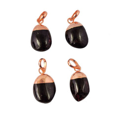 January Birthstone Red Garnet Gemstone Dainty Pendant Rose Gold Electroplated Minimalist Jewelry- Selling Per Piece