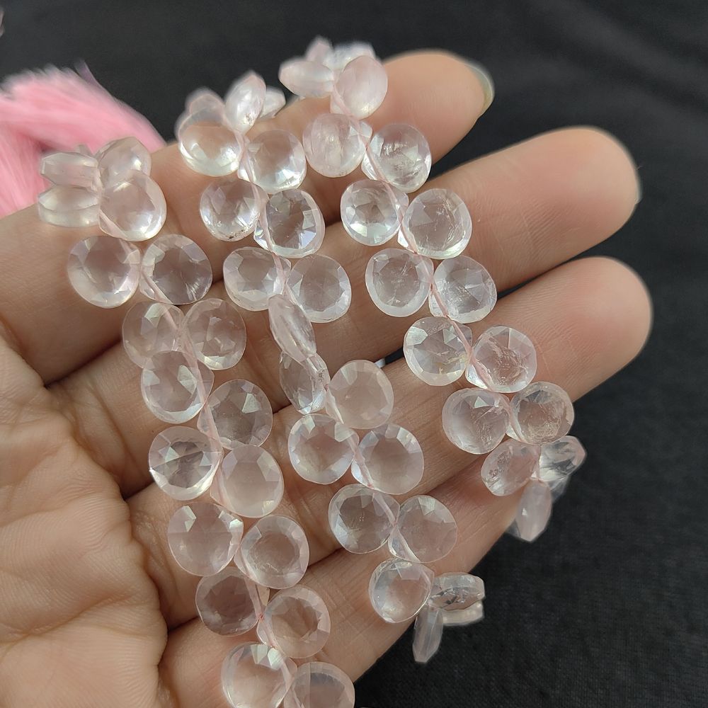 DIY Jewelry Beads – Rose Quartz Crystal Heart Shaped Beads
