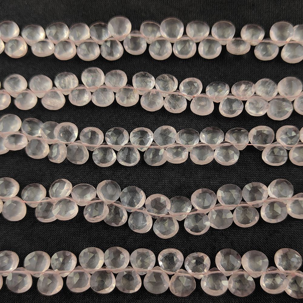 Soft Pink Rose Quartz Heart Beads – Faceted for Jewelry Design