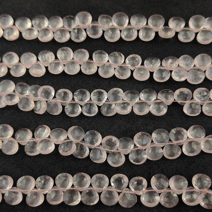 Soft Pink Rose Quartz Heart Beads – Faceted for Jewelry Design