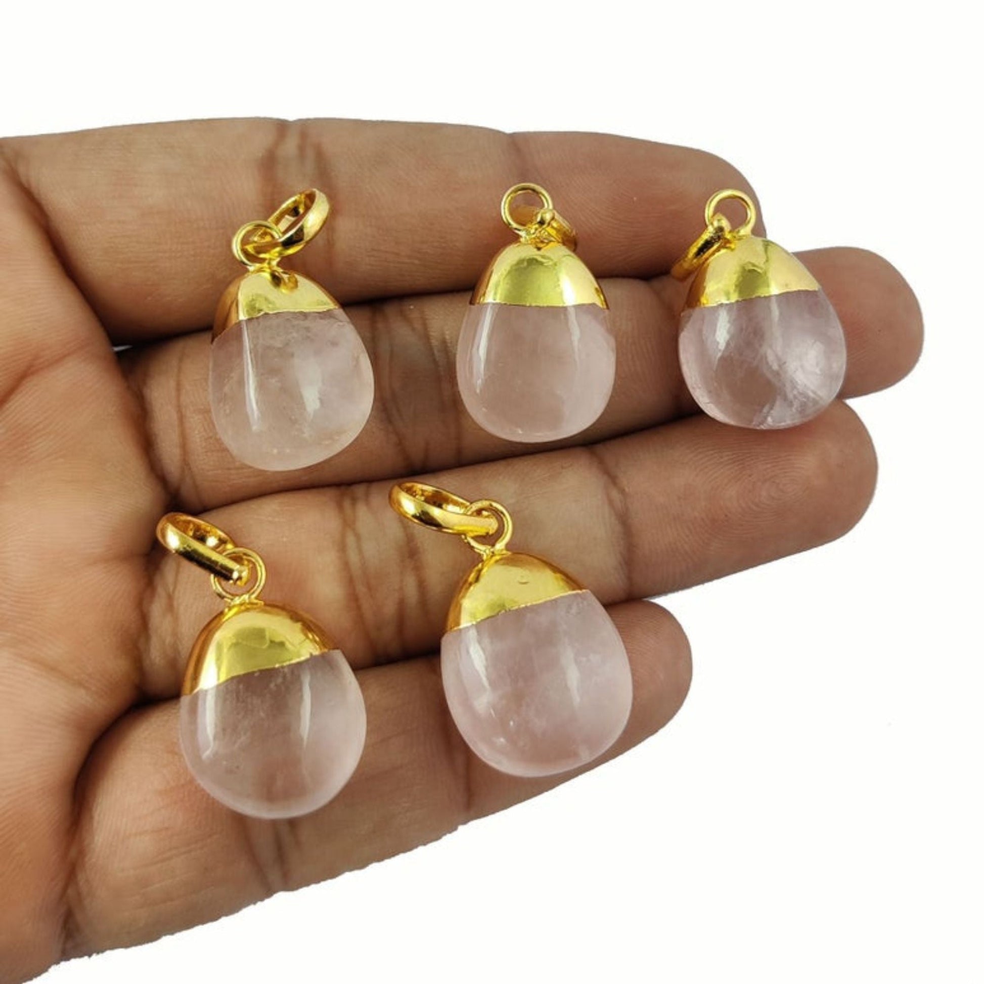 Elegant Rose Quartz Gemstone Pendant Necklace