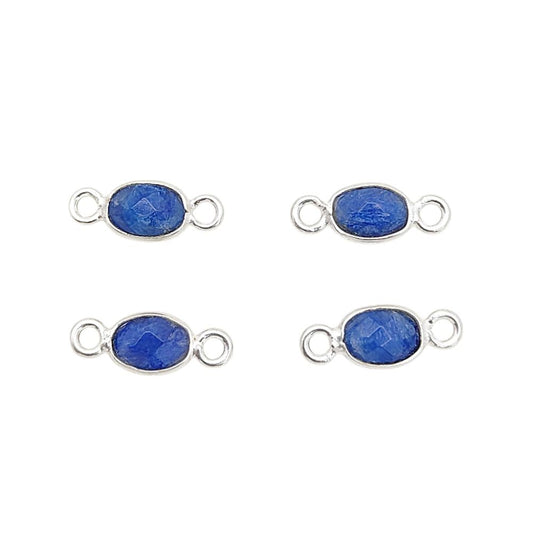 Sapphire gemstone connector charm for September birthstone jewelry