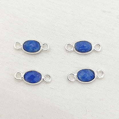 Sterling silver sapphire connector for DIY jewelry