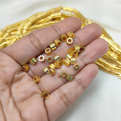 Brass beads with screw pattern for handmade jewelry making