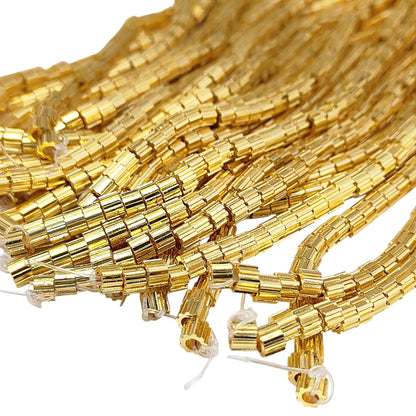 Gold plated screw style spacer beads made of brass for DIY jewelry
