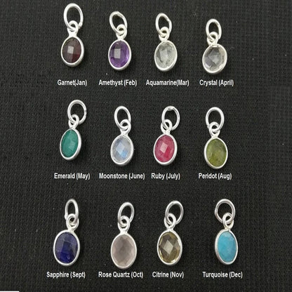 Rainbow Moonstone Pendant Handmade 6mm Round Faceted Gemstone Necklace Charm in Gold Vermeil & Sterling Silver- Selling Per Piece