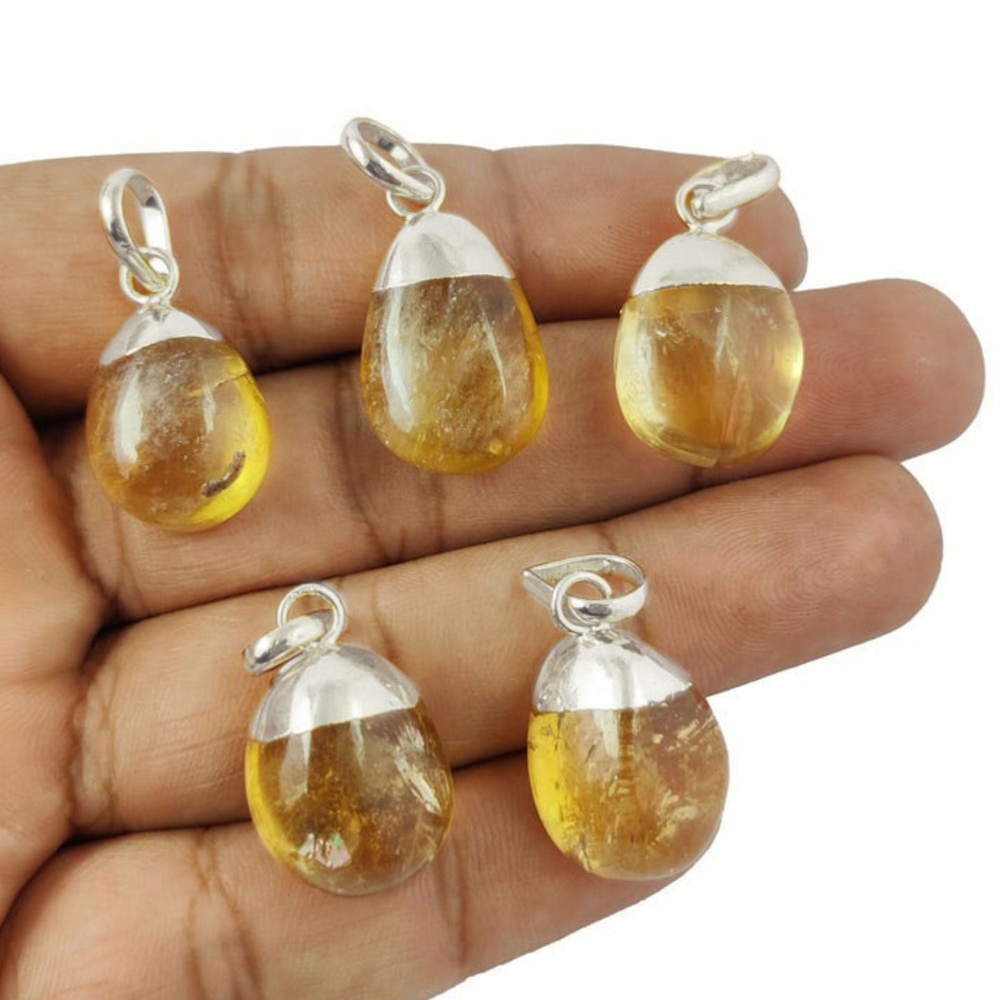 November Birthstone Jewelry - Yellow Citrine Tumble Pendant