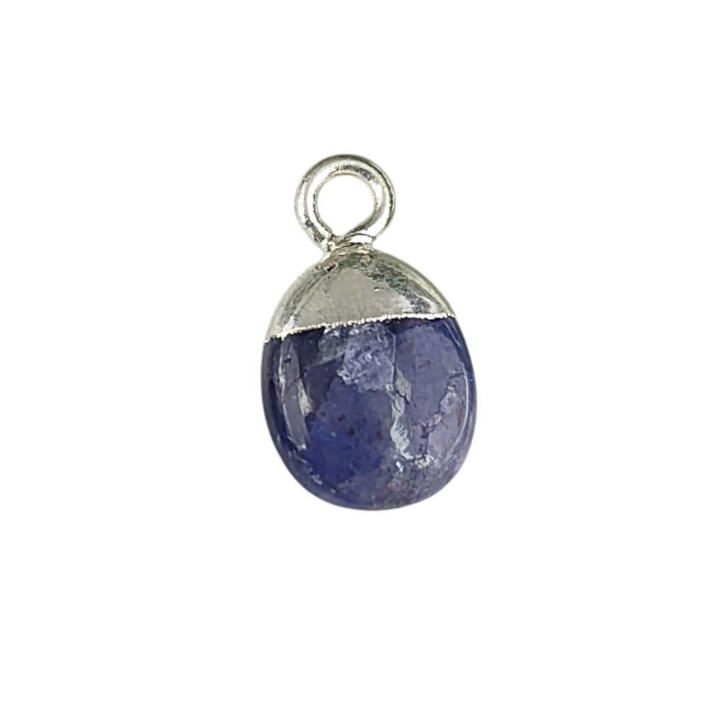 8–10mm Genuine Blue Sapphire Healing Crystal Tumble Pendant Smooth Polished September Birthstone Gemstone Charm- Selling Per Piece
