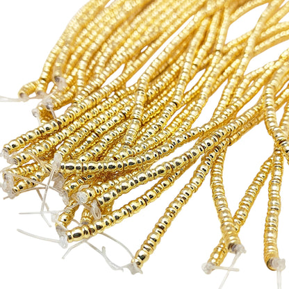 Small tube spacer beads made of gold plated brass for handmade jewelry