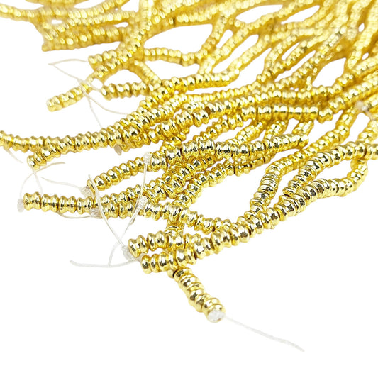 Small tube spacer beads gold plated brass nuggets for handmade jewelry