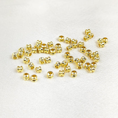 Tiny gold nugget tube beads for DIY jewelry making