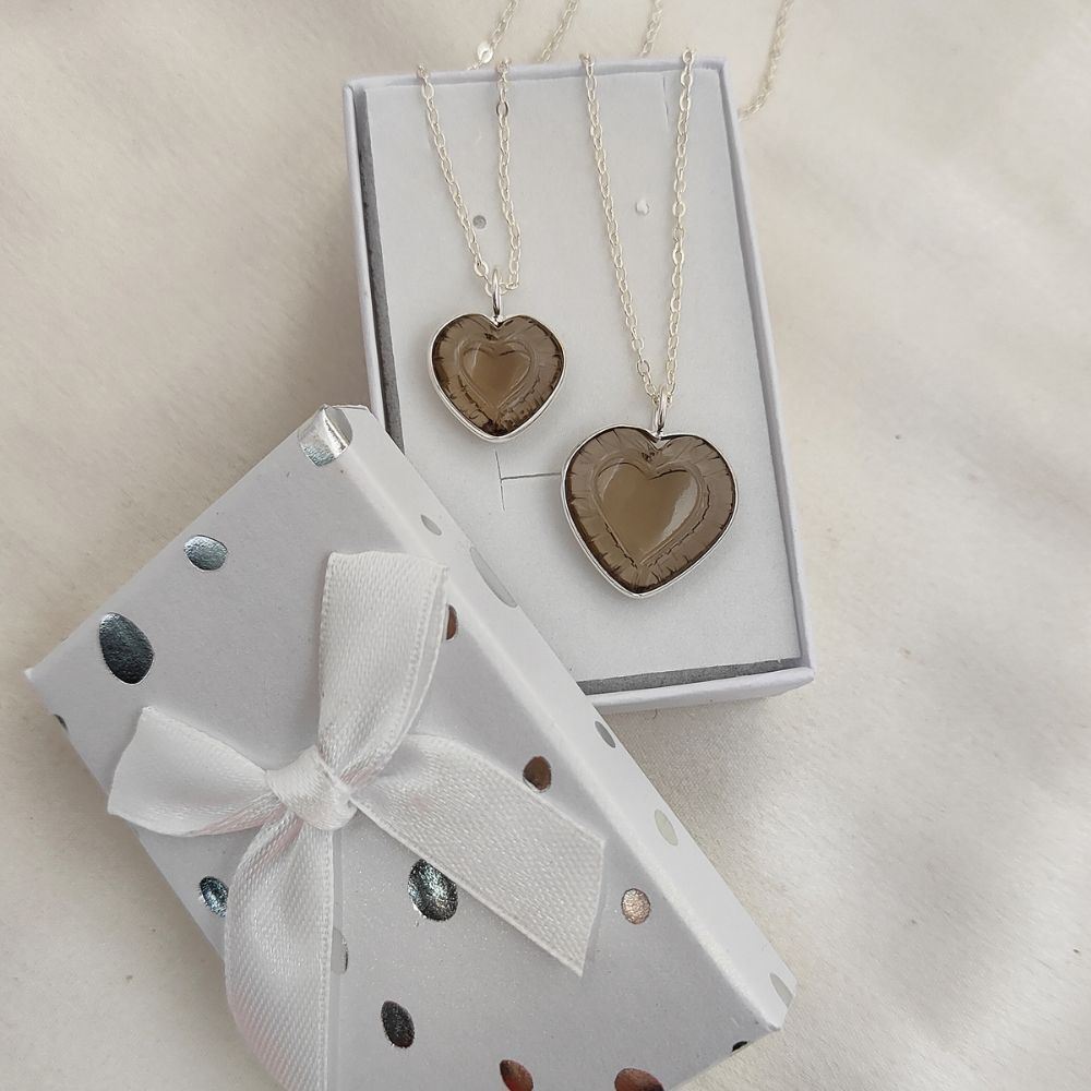 Smoky Quartz Gemstone Necklace – Elegant Heart-Shaped Pendant for Special Occasions