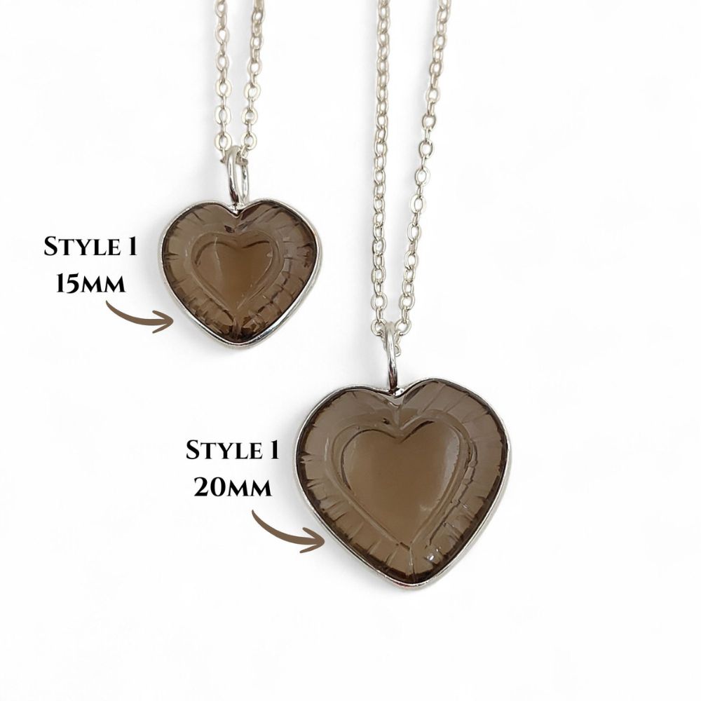 Minimalist Smoky Quartz Heart Pendant – Handmade Gemstone Necklace Gift for Women