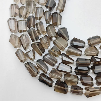 Smoky Quartz Nugget Beads Faceted 5-12mm Natural Gemstones for Jewelry Making & Beading