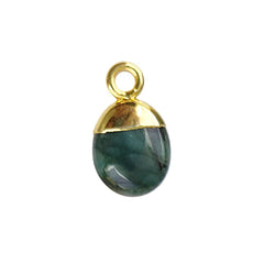 Smooth Polished Genuine Emerald Tumble Pendant 8–10mm Healing Crystal Birthstone Charm for Handmade Jewelry- Selling Per Piece