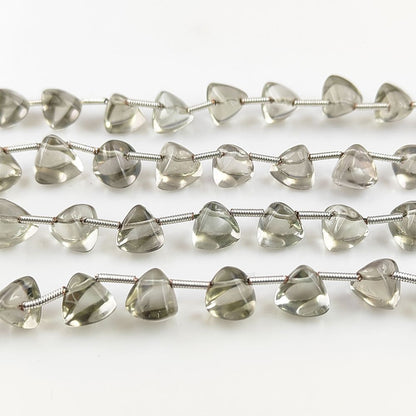 Smooth Green Amethyst Trillion Beads Natural Gemstone for DIY Jewelry