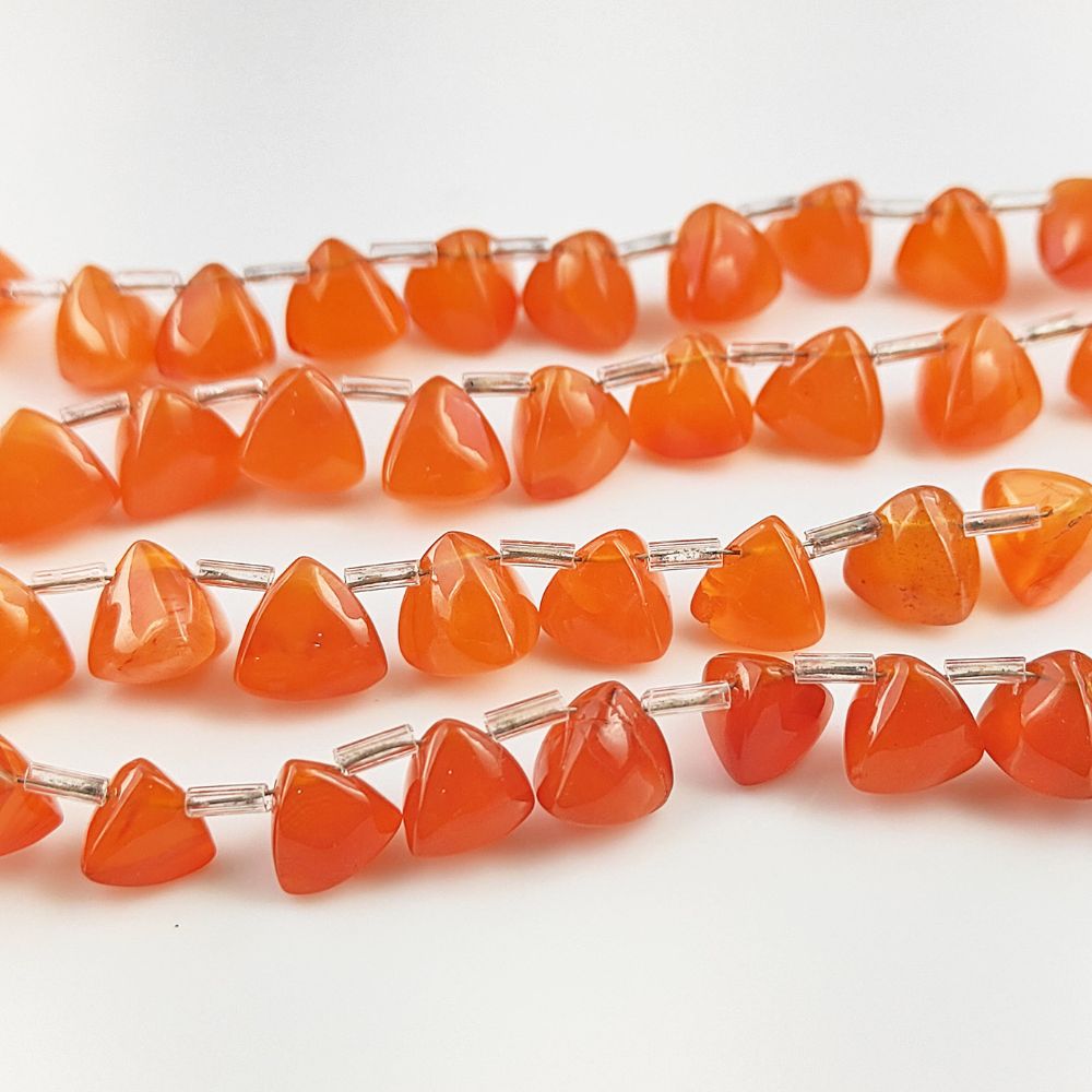 Carnelian gemstone beads in fiery orange for crafting