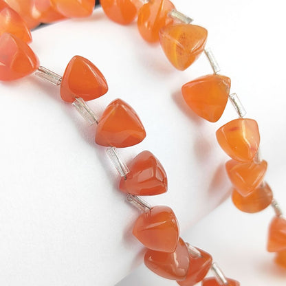 Smooth Trillion Carnelian Briolette Gemstone Beads for Jewelry Making