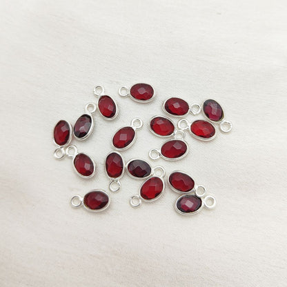 Handcrafted 4x6mm Oval Garnet Pendant in Sterling Silver
