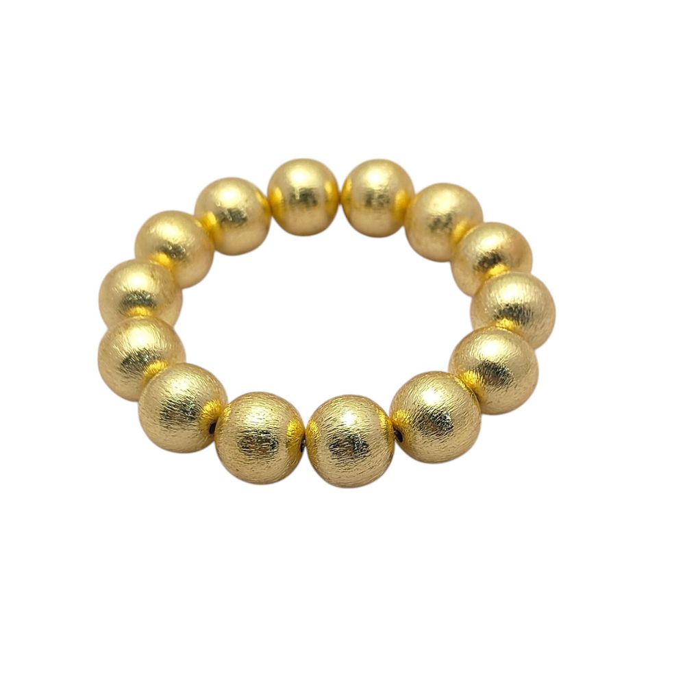 Minimalist Unisex Gold Beaded Bracelet Stretchable Round Metal Bracelet for Everyday Wear & Gift for Friends- Selling Per Bracelet