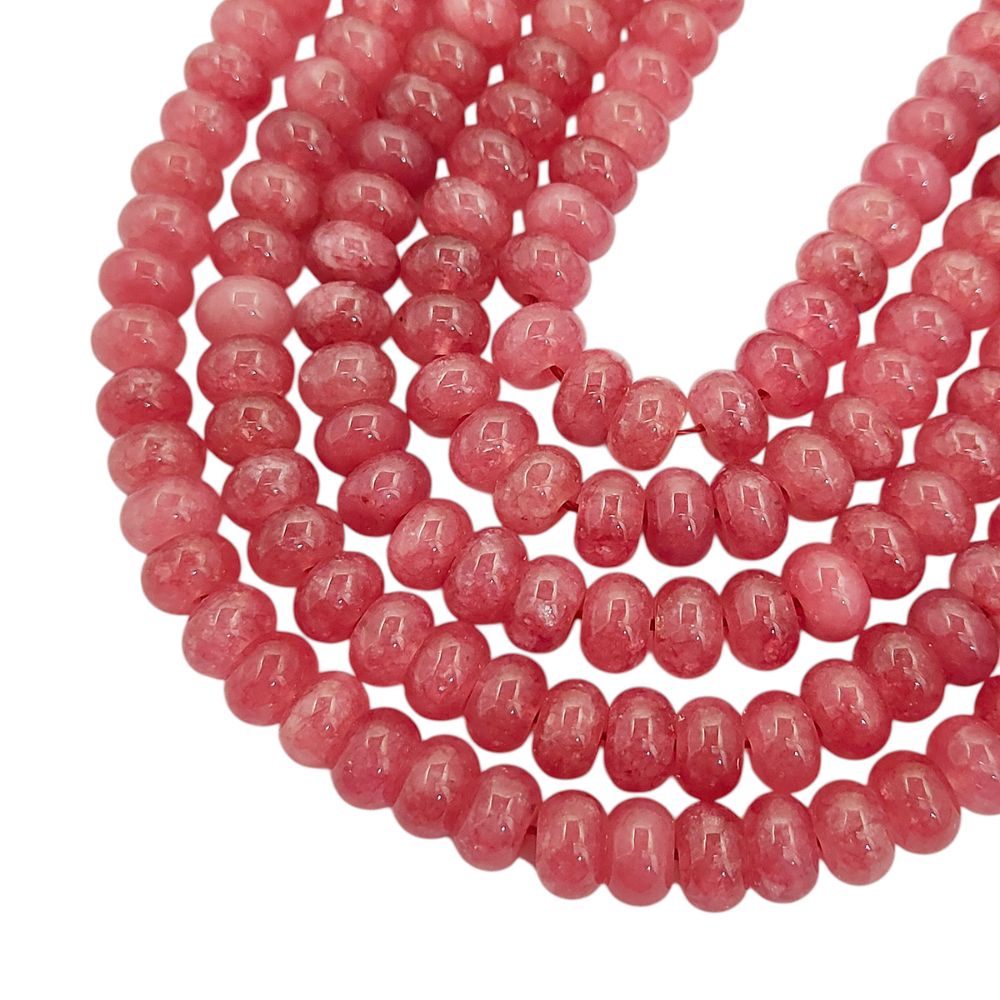 Strawberry Quartz Gemstone Beads 8mm Rondelle Strand DIY Jewelry & Craft Essentials