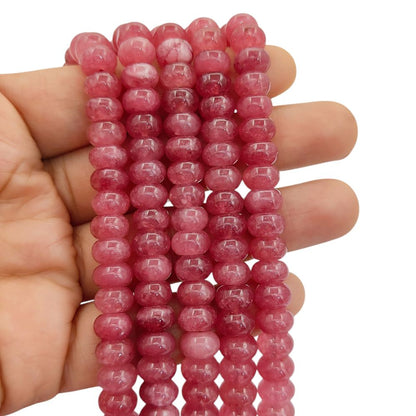 Strawberry Quartz Gemstone Beads 8mm Rondelle Strand DIY Jewelry & Craft Essentials