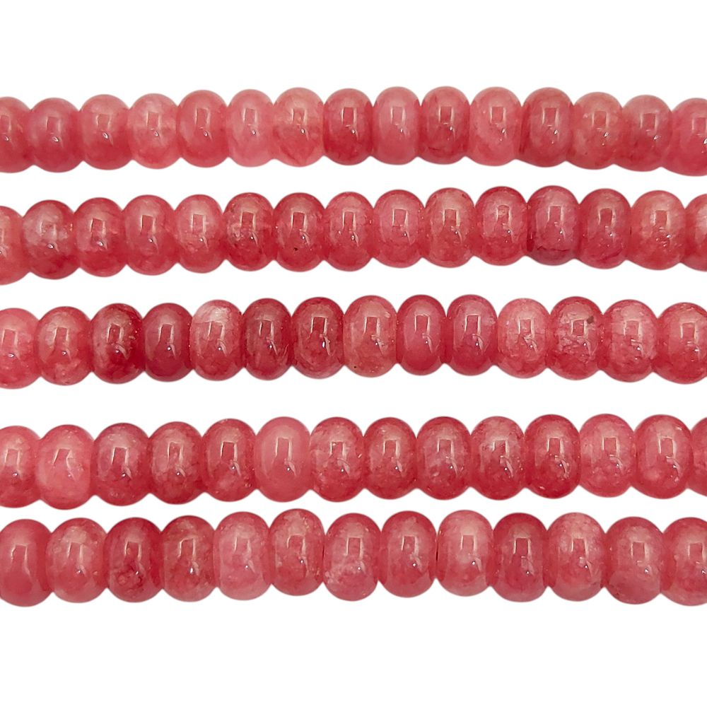 Strawberry Quartz Gemstone Beads 8mm Rondelle Strand DIY Jewelry & Craft Essentials