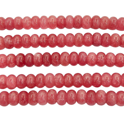 Strawberry Quartz Gemstone Beads 8mm Rondelle Strand DIY Jewelry & Craft Essentials