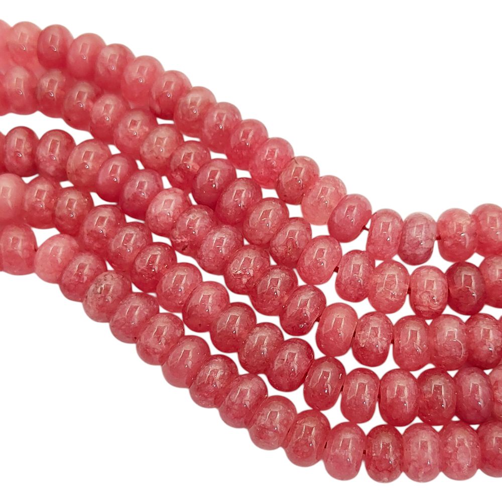 Strawberry Quartz Gemstone Beads 8mm Rondelle Strand DIY Jewelry & Craft Essentials