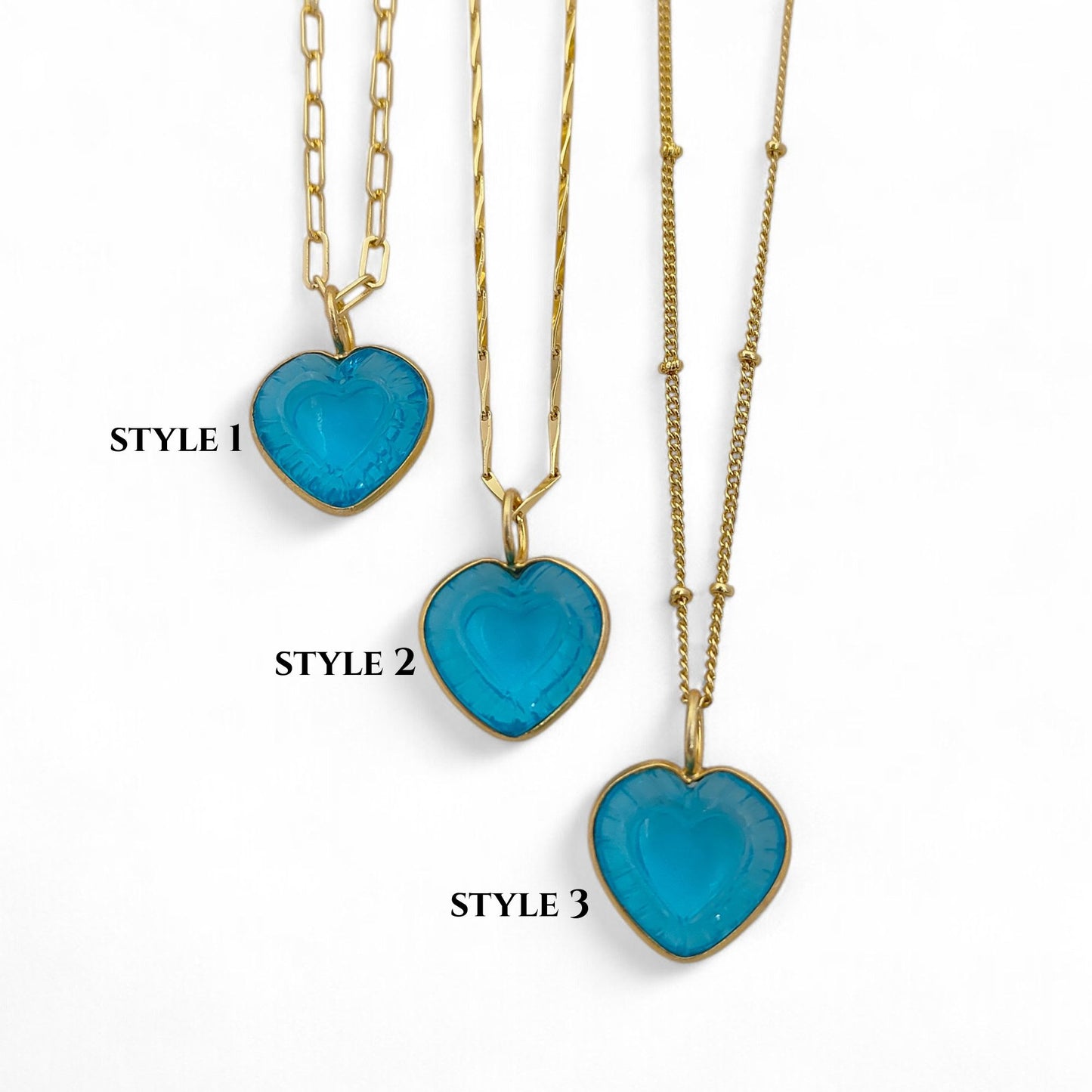 Handmade Swiss Blue Topaz Heart Pendant for Necklace Minimalist Heart Shaped Gemstone Jewelry- Selling Per Necklace