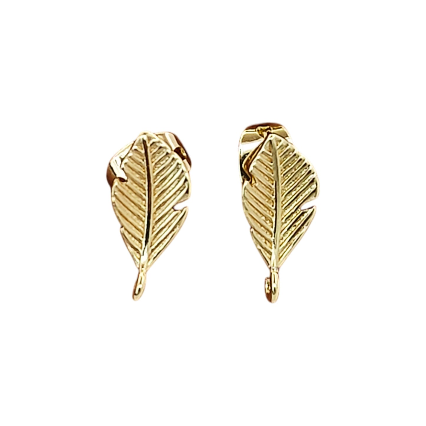 Elegant 18K Gold Plated Textured Stud Connectors for DIY Earrings Modern Minimalist Dangle & Drop Earring Findings- Selling Per Pair (13x5mm)
