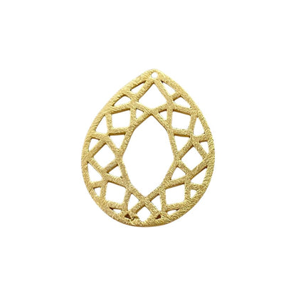 Teardrop Brass Pendant Charm, 1 Hole Drop for Jewelry Making, Earring Findings & DIY Supplies