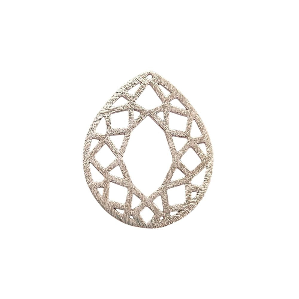 Teardrop Brass Pendant Charm, 1 Hole Drop for Jewelry Making, Earring Findings & DIY Supplies