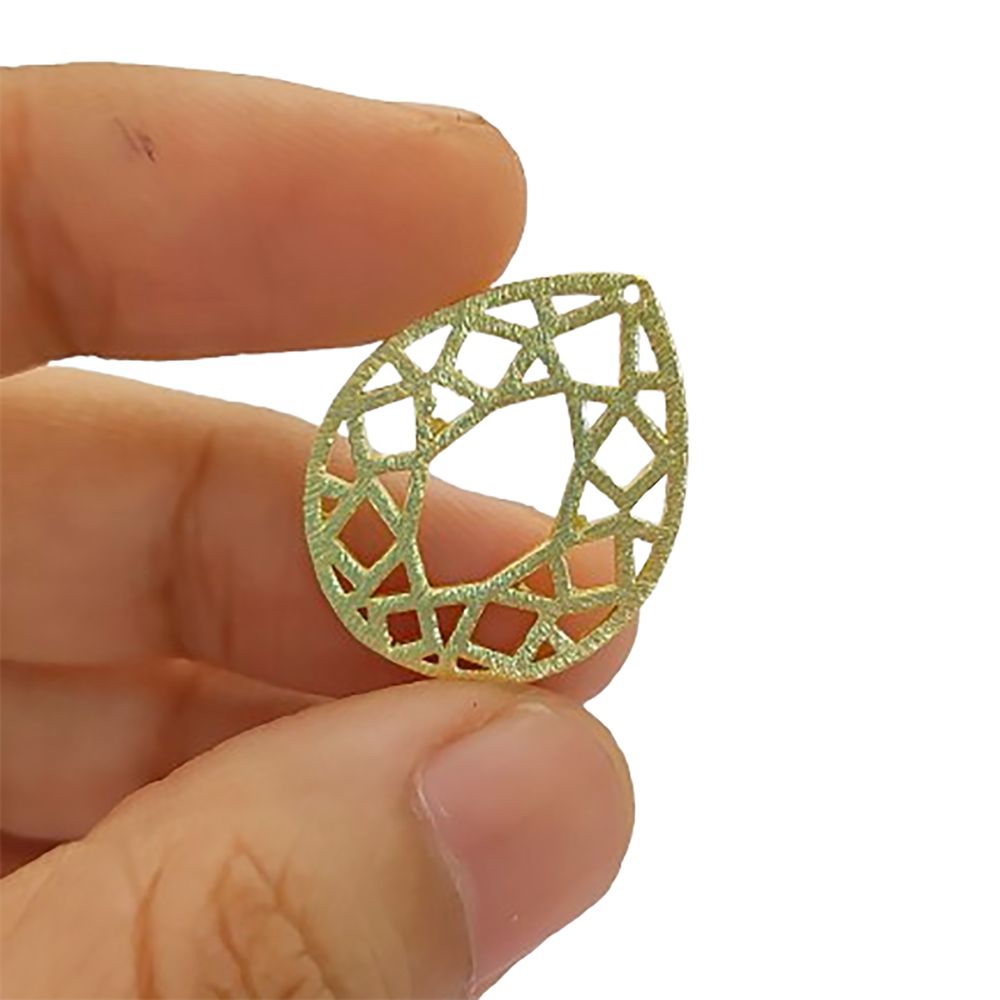 Teardrop Brass Pendant Charm, 1 Hole Drop for Jewelry Making, Earring Findings & DIY Supplies