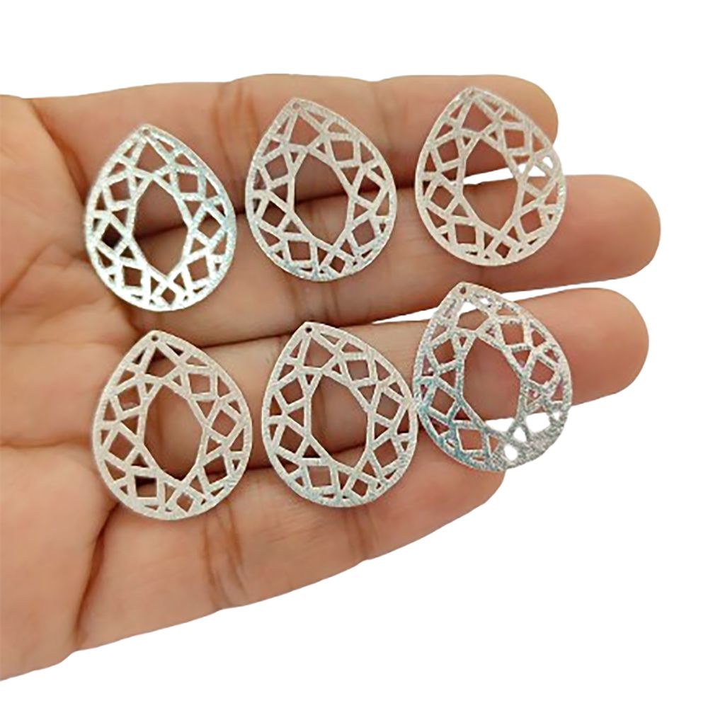 Teardrop Brass Pendant Charm, 1 Hole Drop for Jewelry Making, Earring Findings & DIY Supplies