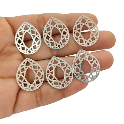 Teardrop Brass Pendant Charm, 1 Hole Drop for Jewelry Making, Earring Findings & DIY Supplies