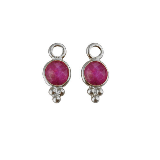 Faceted 4mm Round Ruby Pendant Minimalist 925 Silver Charm
